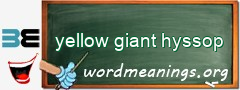 WordMeaning blackboard for yellow giant hyssop
